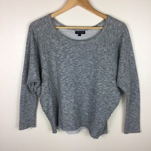 Topshop Gray Raw Hem Sweatshirt